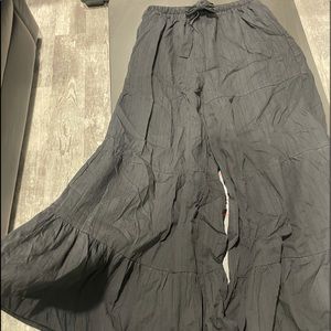 Black paper bag pants